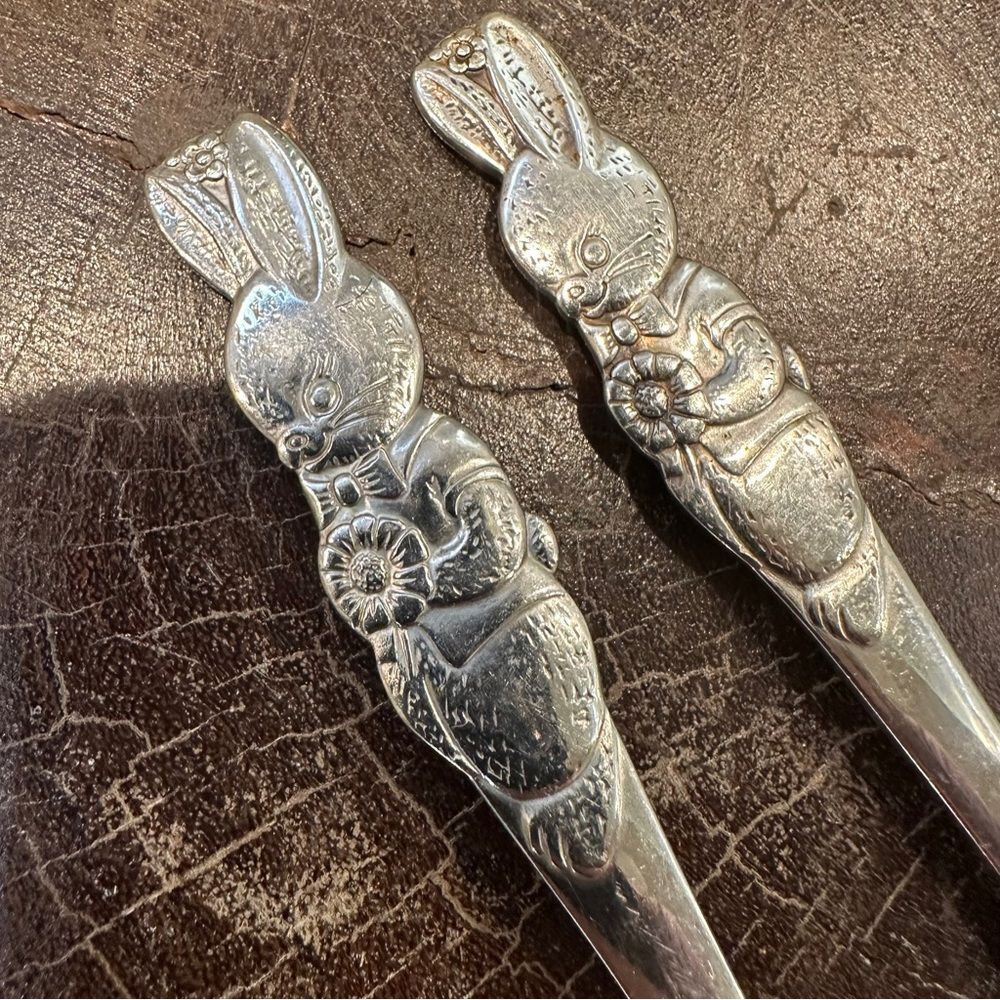Oneida Community Peter Rabbit flatware set Vintage Children’s fork and knife set